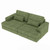 93" Green Corduroy Modular Stainless Steel Sleeper Sofa With Toss Pillows - 880016438734