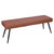 54" Brown and Black Faux Leather Upholstered Dining Bench