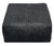 22" Black Distressed Leather Pouf Ottoman