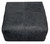 22" Black Distressed Leather Pouf Ottoman