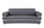 Three Piece Indoor Dark Gray Italian Leather Six Person Seating Set