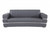 Three Piece Indoor Dark Gray Italian Leather Six Person Seating Set