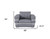 Three Piece Indoor Dark Gray Italian Leather Six Person Seating Set