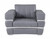 Three Piece Indoor Dark Gray Italian Leather Six Person Seating Set