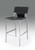 Set of Two 29" Gray and Silver Metal and Faux Leather Low Back Bar Height Bar Chairs