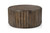 36" Brown Solid Wood Round Drum Coffee Table