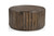 36" Brown Solid Wood Round Drum Coffee Table