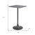 24" Black Faux Terrazzo and Steel Square Bar Table