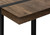 47" Brown and Black Wood and Metal Distressed Sled Console Table With Shelf