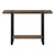 47" Brown and Black Wood and Metal Distressed Sled Console Table With Shelf