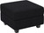 26" Black Corduroy Storage Ottoman
