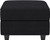 26" Black Corduroy Storage Ottoman