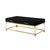 47" Black Gold And Clear Wood Acrylic And Steel Coffee Table