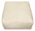 22" Ivory Leather Pouf Ottoman