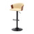 Cream and Black Faux Leather with Metal Swivel Adjustable Height Bar Chair