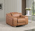 41" Chestnut Italian Leather Wall Hugger Recliner With USB