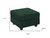 26" Green and Black Corduroy Storage Ottoman