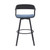 31" Blue and Black Fabric with Metal Swivel Bar Height Bar Chair