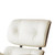 35" Beige and Dark Brown Genuine Leather Tufted Swivel Lounge Chair With Ottoman