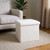 12" White Boucle Cube Storage Ottoman