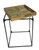 29" Natural and Black Solid Wood and Iron Square Frame End Table