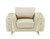 50" Beige And Gold Genuine Leather Tufted Club Chair