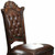 Set of Two 24" Brown Faux Leather and Solid Wood Counter Height Bar Chairs