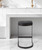 29" Black Faux Leather and Metal Backless Bar Chair