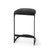 29" Black Faux Leather and Metal Backless Bar Chair