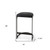 29" Black Faux Leather and Metal Backless Bar Chair