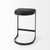 29" Black Faux Leather and Metal Backless Bar Chair