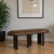 48" Brown Genuine Leather and Solid Wood Upholstered Bench