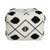 18" White Cotton Geometric Pouf Ottoman