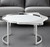 32" Silver Glass And Stainless Steel Round Mirrored Coffee Table