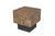 22" Black And Brown Solid Wood Square End Table