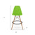 28" Green And Brown Heavy Duty Plastic And Solid Wood Counter Height Bar Chair