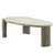 47" Beige and Oak Distressed Cement Oval Coffee Table