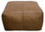22" Brown Genuine Leather Pouf Ottoman