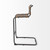 35" Brown and Black Leather and Metal Bar Chair