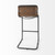 35" Brown and Black Leather and Metal Bar Chair