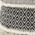 16" Black Gray and White Cotton Geometric Pouf Ottoman