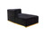 Black Velvet Modular U Shaped Four Piece Sofa and Chaise Sectional With Toss Pillows