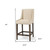 28" Cream and Brown Fabric and Solid Wood Counter Height Bar Chair