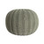 20" Green Cotton Cable Knit Round Pouf Ottoman