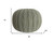 20" Green Cotton Cable Knit Round Pouf Ottoman
