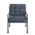 27" Gray and Steel Blue Velvet Arm Chair