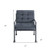 27" Gray and Steel Blue Velvet Arm Chair