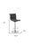 Set of Two Black and Silver Faux Leather and Metal Low Back Adjustable Height Bar Chairs Decor
