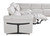 Light Gray Italian Leather Power Reclining U Shaped Eight Piece Corner Sectional With Console Home Accent