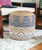 18" Blue Cylinder Geometric Pouf Ottoman